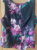 Floral Wallis Fully Lined Satin Skirt & Top Set. Skirt Size 16. Top Size 18.