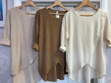 As Seen in Unique’s Video: Soft Dipped Hem Asymmetrical Top in 3 Colours