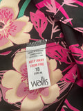 Floral Wallis Fully Lined Satin Skirt & Top Set. Skirt Size 16. Top Size 18.