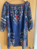 Floral Print Navy Tunic/Top - Size L