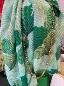 Green Scarf with Sparkle Detail