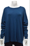 As Seen in Unique’s Video: Dipped Hem Ribbed Detail Soft Knit Italian Jumper in Teal, Oatmeal, Denim Blue & Navy