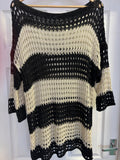 Crochet Top with Sparkle Thread Detail in Two Colours
