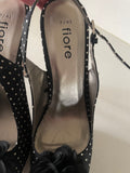 Black Polka Dot Sling Back Heels - Size 7/41