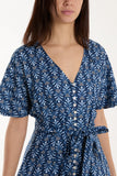 Button Floral Print Maxi Dress in Size 10
