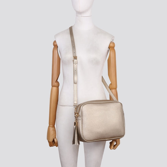 Large Camera Bag in Gold & Black