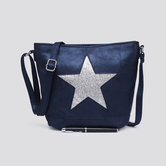 Cross Body Soft Star Bag in Navy