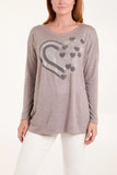 As Seen in Unique’s Video: Diamanté Heart Detail Soft Knit Jumper in Black: Reduced