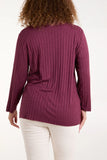 As Seen in Unique’s Video: Ribbed Soft Knit V Neck Jumper with Necklace. In 4 Colours.