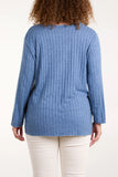 As Seen in Unique’s Video: Ribbed Soft Knit V Neck Jumper with Necklace. In 4 Colours.