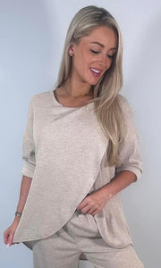 As Seen in Unique’s Video: Soft Dipped Hem Asymmetrical Top in 3 Colours