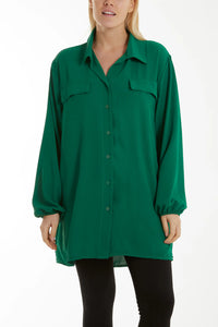 As Seen in Unique’s Video: Oversized Sleeved Shirt in Jade: Reduced