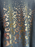 As Seen in Unique’s Video: Khaki Cotton Gold Foil Print Top