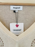 Desigual Embellished Cotton Mix Jumper - Size XL