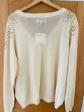 Desigual Embellished Cotton Mix Jumper - Size XL