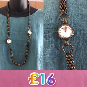 Vintage Gold Long Chain Necklace with ???