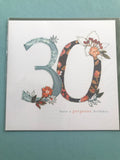 30th Birthday Card in Four Designs