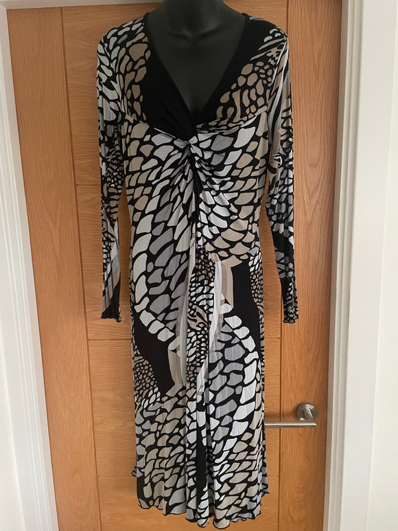 James Lakeland Printed Fitted Dress - Size 12