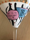 Hand Painted 18th Martini Glass