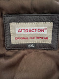 Brown Fully Lined Leather Jacket. Unisex - Size 2XL