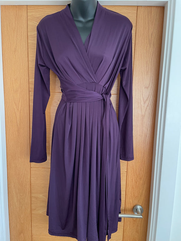Ingenue Purple Tie Waist Dress - Size 12