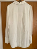 Mint Velvet Cream Top with Chiffon Sleeves - Size 16