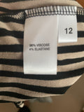 Kenar Beige & Black Stripe Dress - Size 12