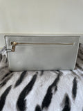 Silver Double Zip Clutch Bag