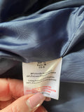 Faux Fur Navy Jacket with Pearl Button Detail - Size 12