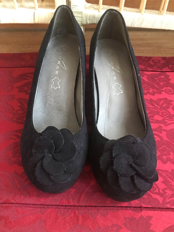 Low Wedge Black Shoe in Various Sizes - REDUCED