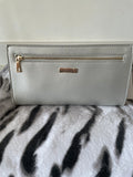 Silver Double Zip Clutch Bag