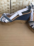 Leather High Wedge Sandal in Various Sizes  - REDUCED