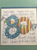 80th Birthday Card in Two Designs