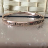 Rose Gold 'Mum' Bangle - Engraved On the Outside & Inside