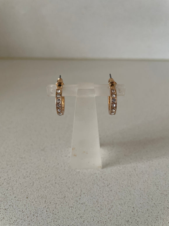 Diamanté Gold Small Hoop Earrings