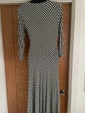 Kenar Black & White Stripe Dress - Size 12