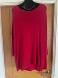 Laetitia Mem Red Two Layer Ribbed Jumper - One Size