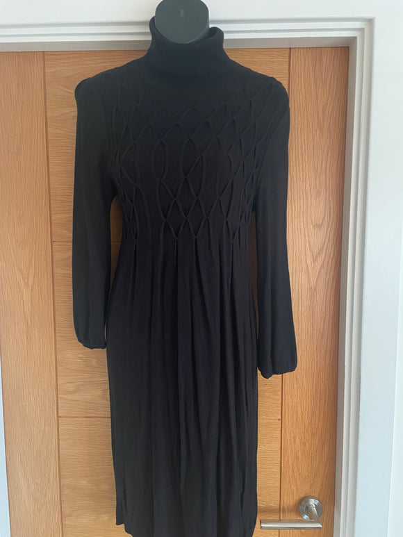 Studio M Black Polo Neck Knitted Dress - Size M