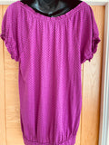Elasticated Scoop Neck Purple Top. New with Tags - Size 12
