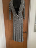Kenar Black & White Stripe Dress - Size 12