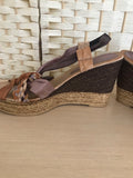 Leather High Wedge Sandal - Size 7 only -REDUCED