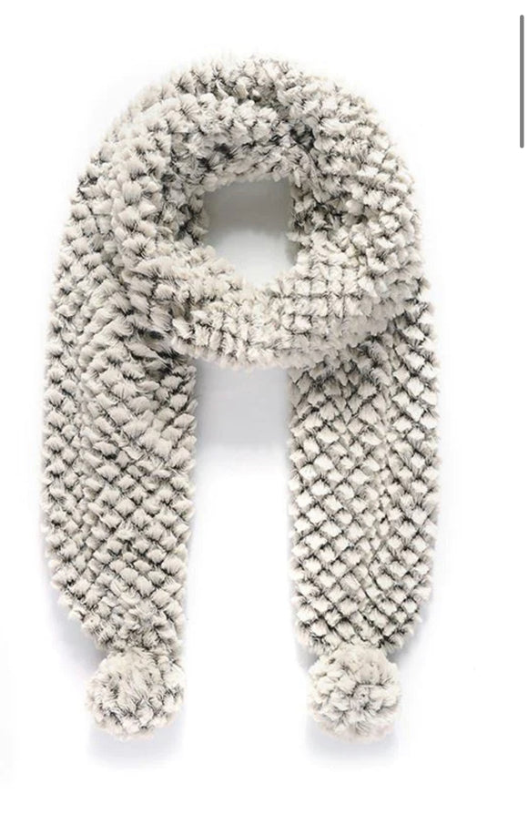 As Seen in Unique’s Video: Frosted Brown Waffle Faux Fur Scarf