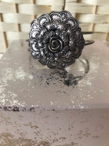 Vintage Silver Flower Bangle