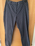 SALE: Navy Capri Pant with Lilac & Grey Pattern
