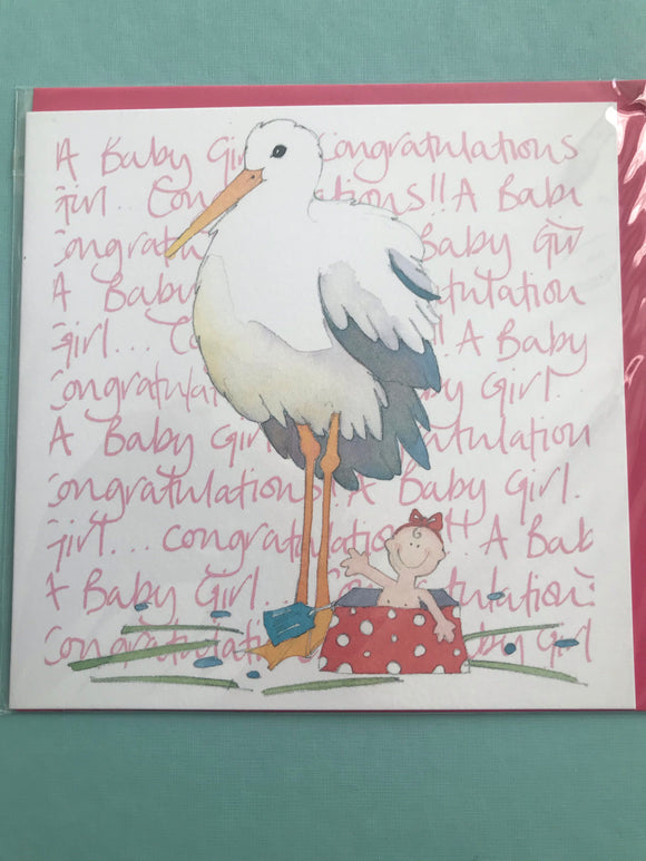 Baby Girl Arrival Card in Two Designs