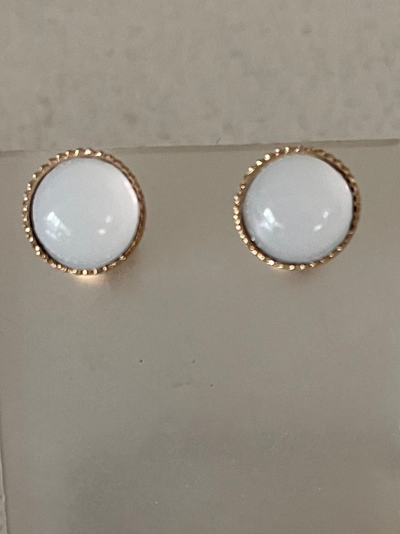 Opal with Gold Surround Studs