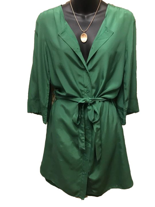 SALE: Green Shirt Dress in Size 8