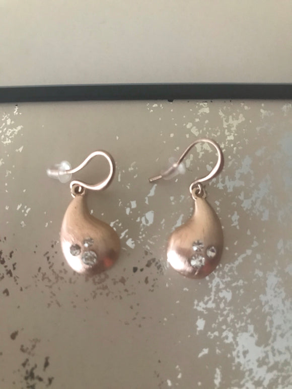 Rose Gold Earrings with Sparkle Detail