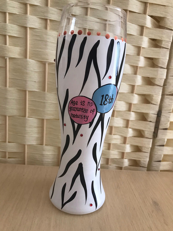 Hand Painted 18th Glass
