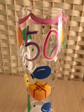 Hand Painted 50th Glass
